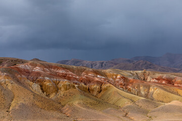colorful canyon with a rain
