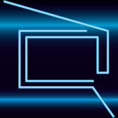 Neon blue banner frame vector design