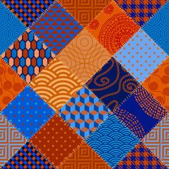 Seamless background pattern. Textile patchwork pattern. Vector image