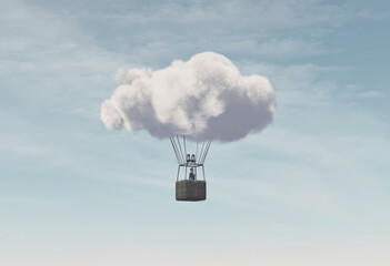 Cloudy hot air balloon © allvision