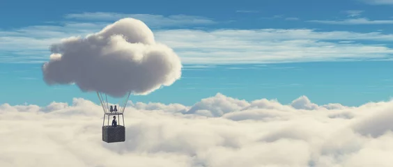  Surreal balloon over clouds © allvision