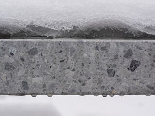 snow on the stone table