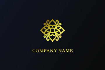 Luxury Abstract Logo Design with gold color