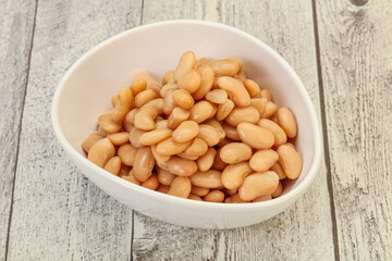 White beans kidney in the bowl
