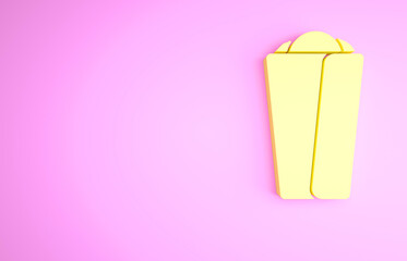 Yellow Burrito icon isolated on pink background. Traditional mexican fast food. Minimalism concept. 3d illustration 3D render.