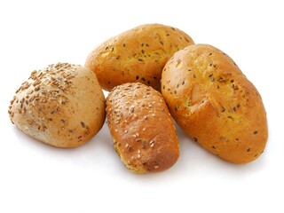 various rolls with grains for breakfast