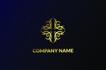 Luxury Abstract Logo Design with gold color