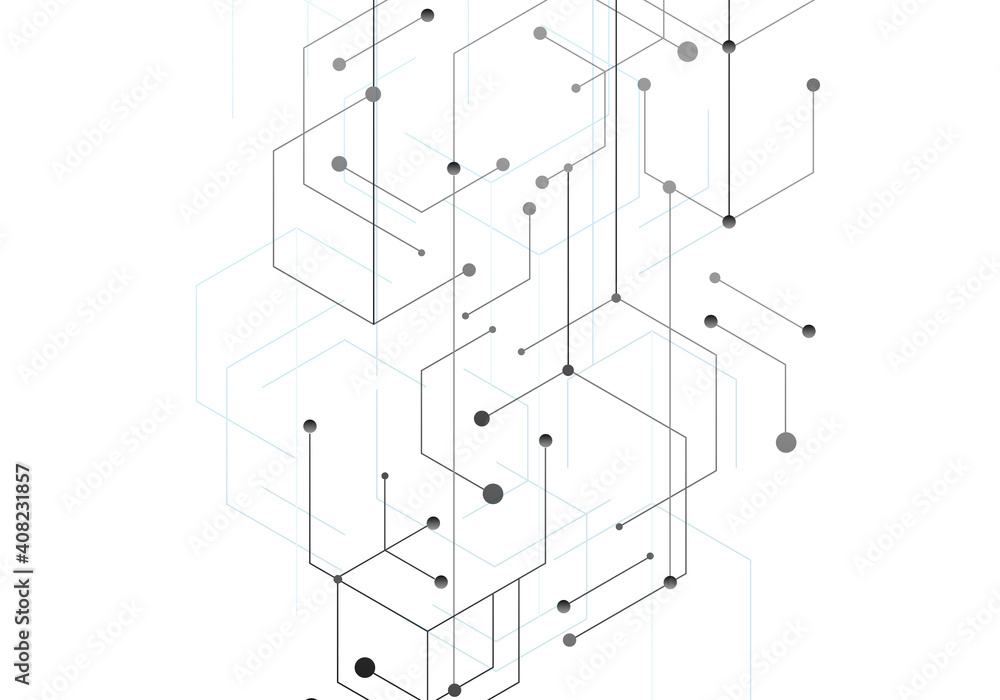 Poster abstract hexagon technology connect for concept design. abstract geometric background. digital techn
