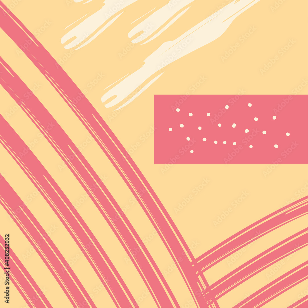 Poster abstract yellow pattern background with red lines vector design
