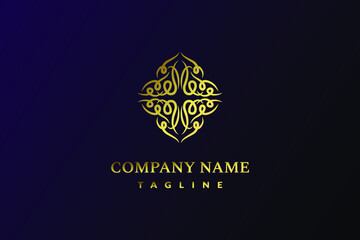 Fototapeta na wymiar Luxury Abstract Logo Design with gold color