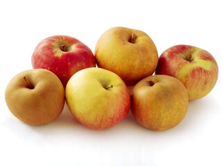 red and yellow sweet apples close up