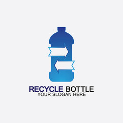 Recycle plastic bottle logo icon vector illustration design.Bottle with recycle symbol. Plastic recycling symbol flat icon-vector illustration