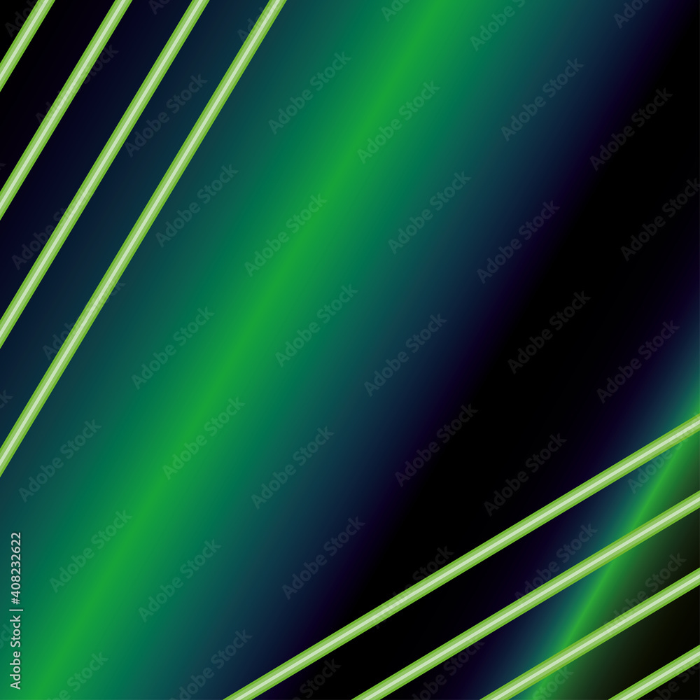 Sticker neon green background with lines vector design