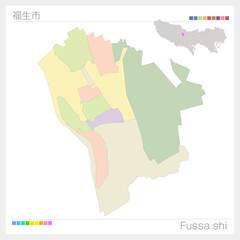 福生市・Fussa shi・色分け・町名なし（東京都）