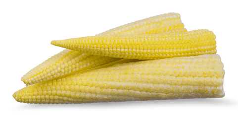 Baby corn isolated on  white background.