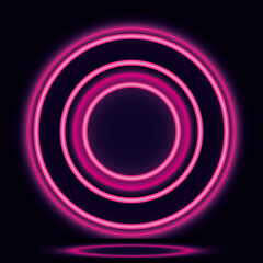 Neon pink circle vector design
