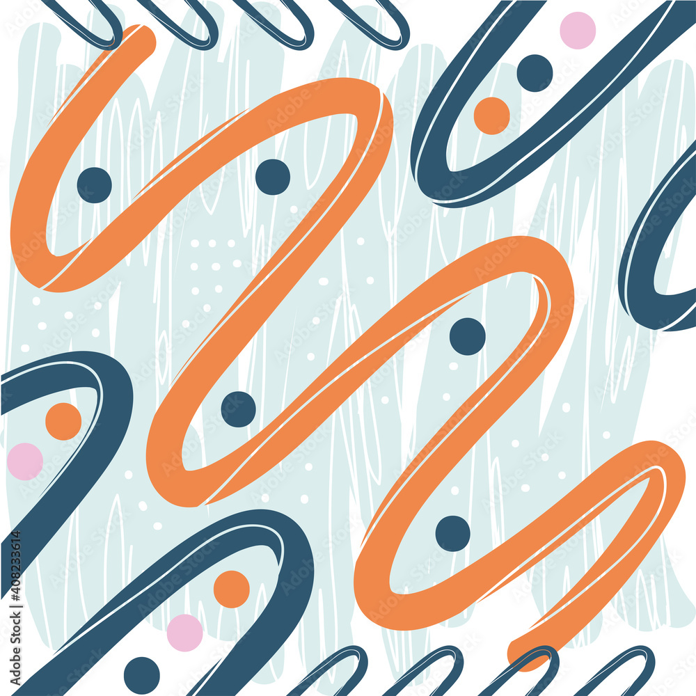 Poster abstract pattern background with zig zag scribble vector design