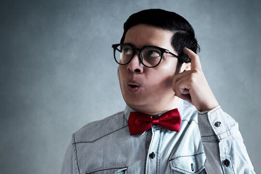 Portrait of nerd with glasses