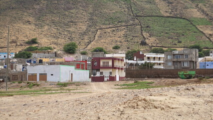 buildings in Salamansa, on the island Sao Vicente, Cabo Verde, in the month of December
