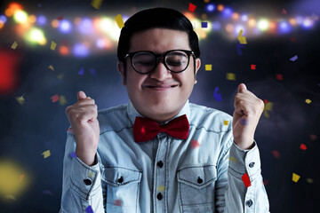 Portrait of nerd with glasses