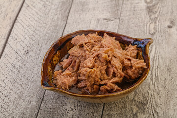 Canned tuna fillet for salad