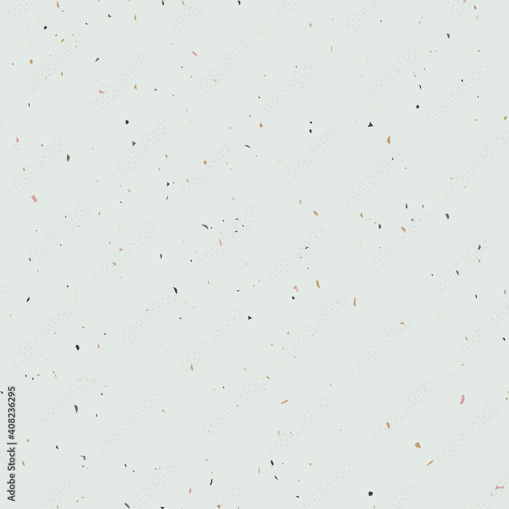 Poster Terrazzo flooring textured surface modern abstract pattern. Vector seamless abstract repeat with chips of marble or granite in soft pastel  colors.