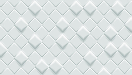 Geometric background with white cubes. Light mosaic wall