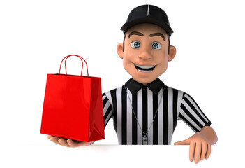 Fun 3D Illustration of an american Referee