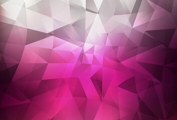 Dark Pink vector polygonal pattern.