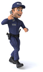 Fun 3D illustration of a cartoon Police Officer
