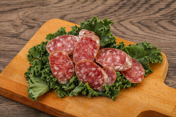 Iberian pork Fuet sausage slices