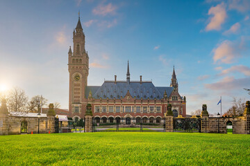 Fototapeta na wymiar The International Court of Justice in the Peace Palace in Hague,