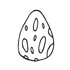 Vector easter egg doodle on white background isolated. Egg with spots on the shell