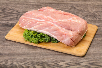 Raw pork loin for cooking