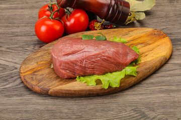 Raw beef piece for cooking