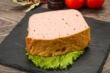 Homemade baked traditional meat loaf