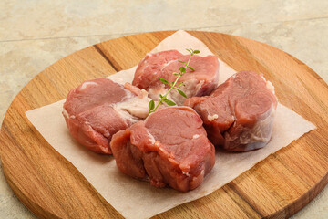 Raw pork tenderloin for cooking