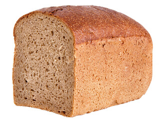 Sliced ​​rye bread isolated on white background
