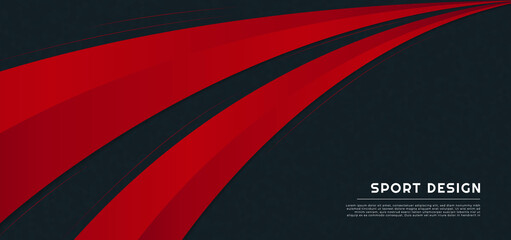 Sport concept abstract background red line curve shape design with space for text.