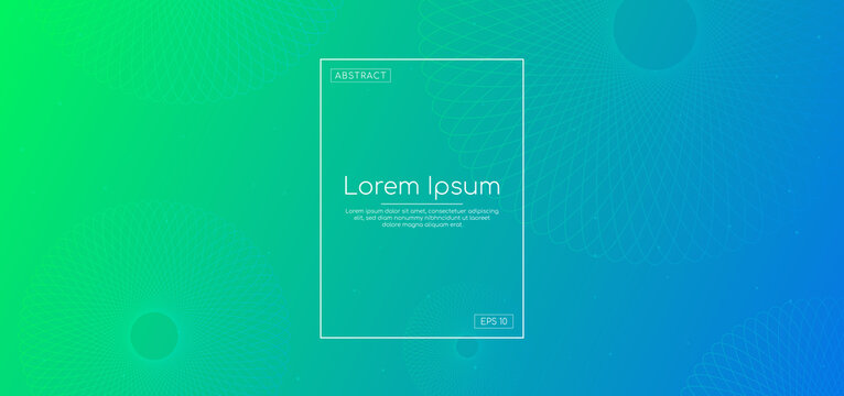 Circle wave line shape design cyan color bright with space.