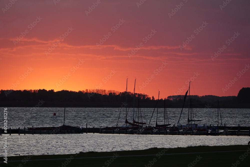 Poster abend am veerse meer, zeeland