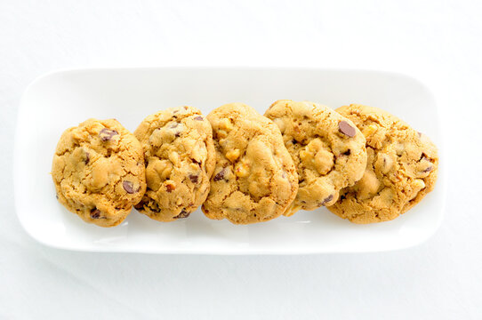 Home Made Chocolate Chip And Walnut Cookies