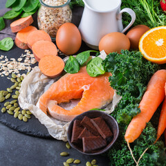 Asthma, respiratory relieving food rich in vitamin d, beta-carotene, magnesium