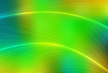 Light Green, Yellow vector texture with curved lines.