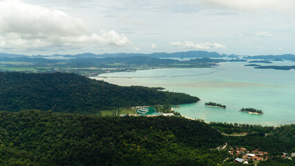 Panorama view from the Langkawi Skybridge in Malaysia.