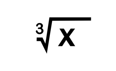 Math root symbol on background. Vector drawing.