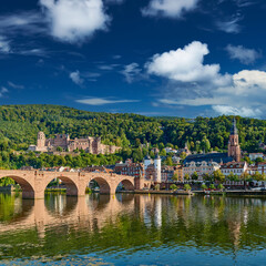 Heidelberg town on Neckar river, Germany