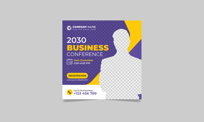 Business Conference Social Media Post Marketing Banner Square Flyer Template 