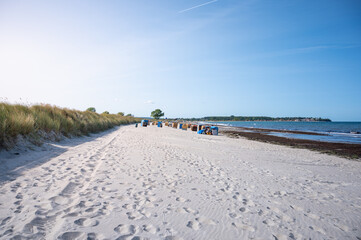 strandkörbe stehen am strand der ostsee