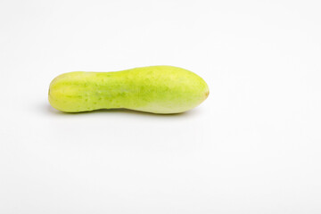 Two cucumbers on an isolated white background
